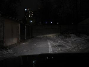 Освещение дороги лампами H4 с синей колбой