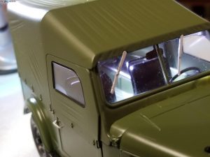 №9 Легендарные советские автомобили ГАЗ-69 1/24, масштабная модель, 1:24, Hachette, вид на заднюю часть салона