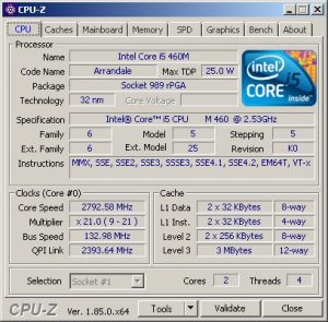 Intel Core I5-460M