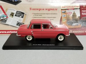 №11 Легендарные советские автомобили ЗАЗ-966 1/24, масштабная модель, 1:24, Hachette, модель на подставке с правой стороны