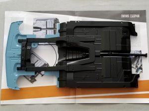 №14 Серия партворков Волга М21 1/8, масштабная модель, 1:8, ДеАгостини, соединение пола кузова и передних лонжеронов