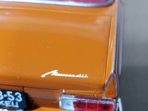 №21 Легендарные советские автомобили Москвич-412 1/24, масштабная модель, 1:24, Hachette, Ашет, декаль на крышке багажника