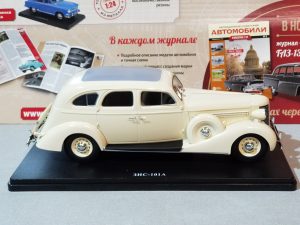 №23 Легендарные советские автомобили лимузин ЗИС-101А 1/24, масштабная модель, 1:24, Hachette, Ашет, модель на подставке, вид справа