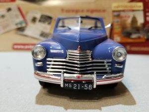 №27 Легендарные советские автомобили кабриолет ГАЗ М-20 Победа 1/24, масштабная модель, 1:24, Hachette, Ашет, вид на модель спереди